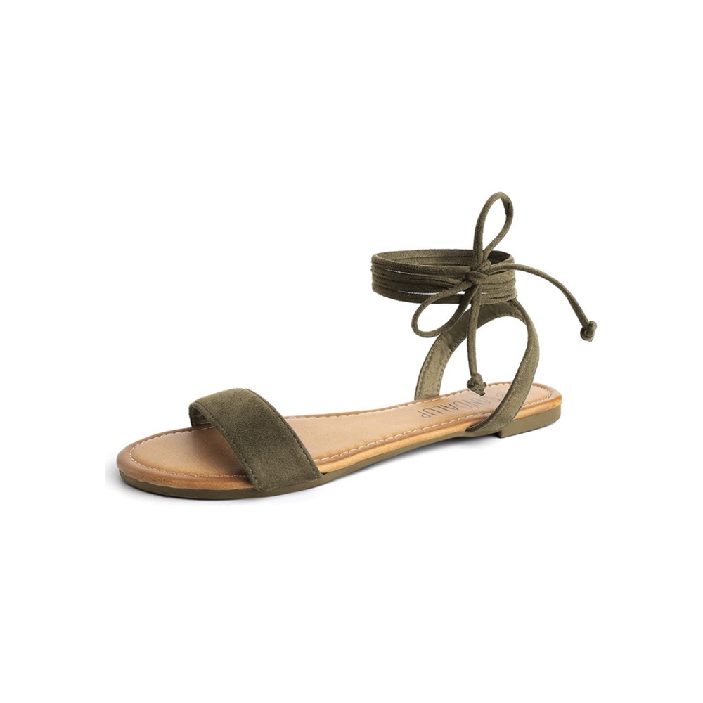 Tie Up Ankle Strap flat sandals for women